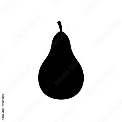 pear icon black silhouette vector illustration on transparent background