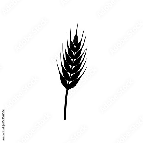 wheat stalk icon black silhouette vector illustration on transparent background