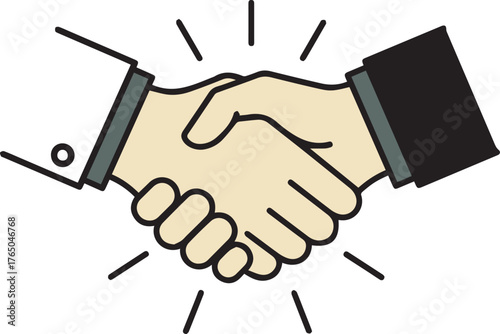 Two hands shaking in a firm handshake symbolizing agreement and partnership