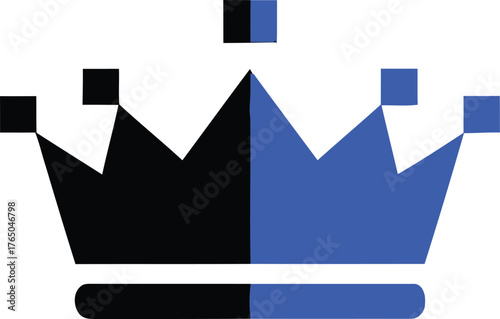Two-toned crown emblem represents royalty nobility leadership success achievement power authority and elegance for branding or design vector Game logo