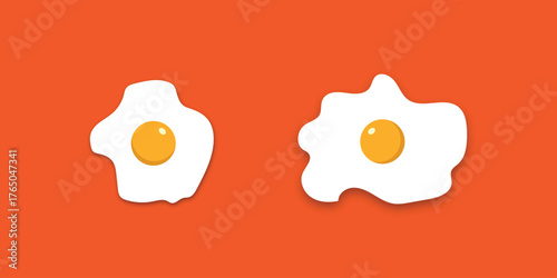 Sunny side up egg illustration food concept.