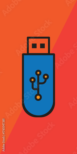 Simple Vector Usb Symbol Stock Vector.