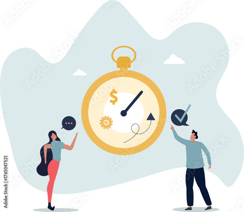 Business strategy with digital marketing series planning.Effective and precise timing for advertisement,life and employment of people.
