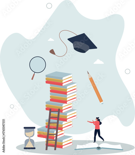 Growth education and development from book reading .life and employment of people.