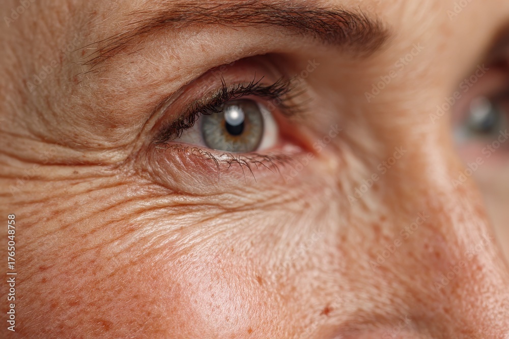 Fototapeta premium Closeup of Basal Cell Carcinoma on a Mature Female: A Macro Perspective on Cancer Care and Medical Insights