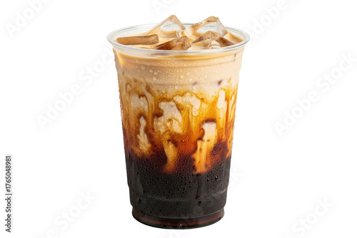 iced coffee latte milk swirls, cold brew with cream