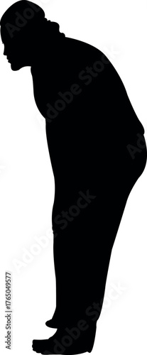 a woman standing body silhouette vector