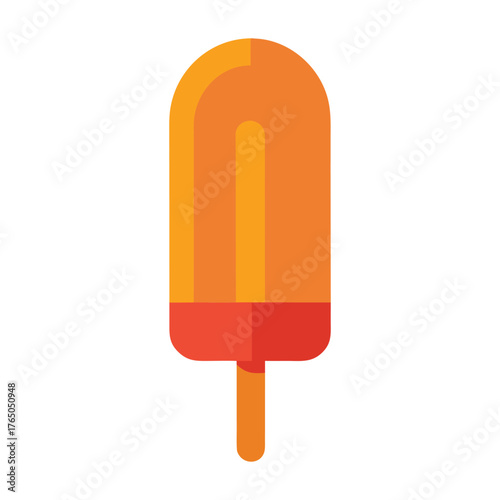 Vector illustration of popsicle, Ice lolly treats, Ice cream bar icon, Minimalist flat design style isolated on white background.