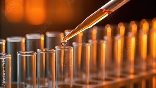 Scientific research chemical experimentation fluid handling in test tubes lab analysis