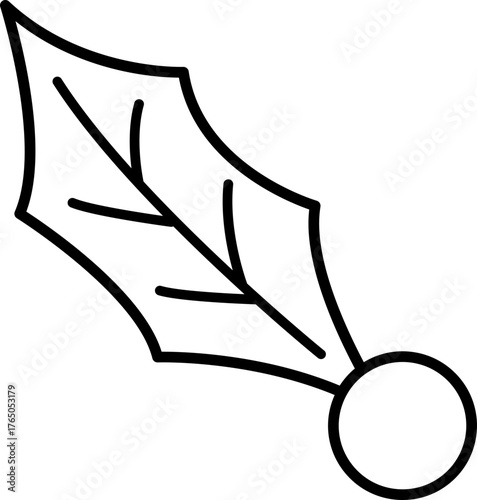 Outline of Christmas holly berry.
Transparent background.

