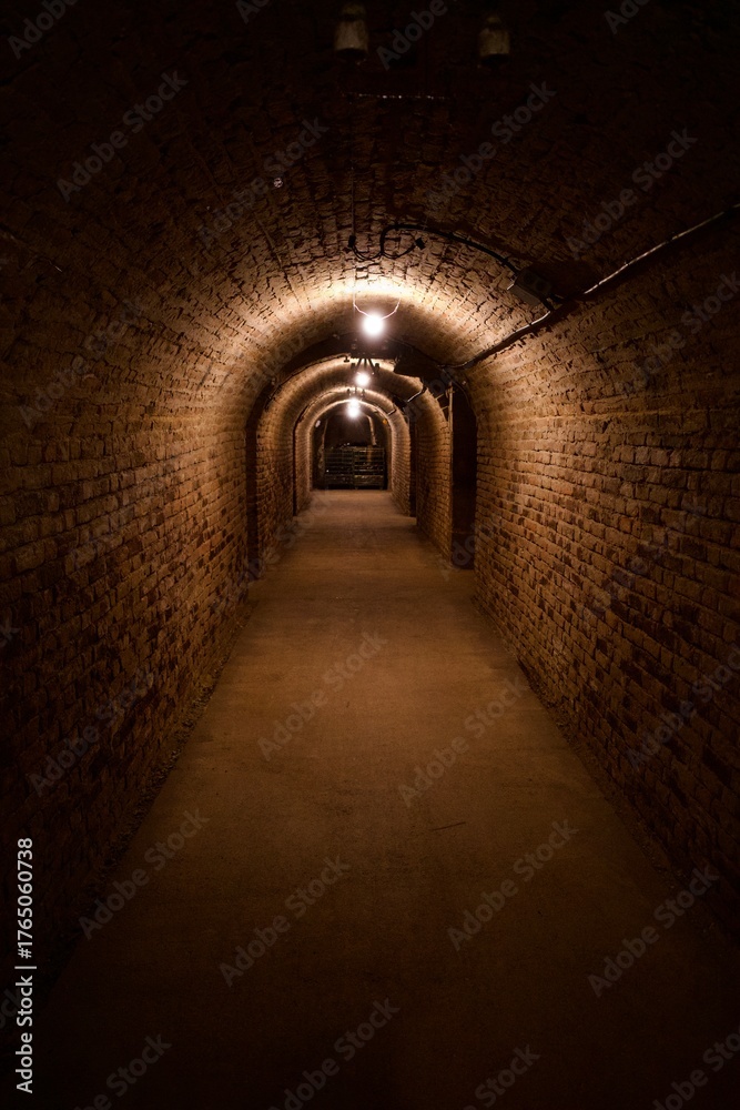 Fototapeta premium Hallway of champagne cellar
