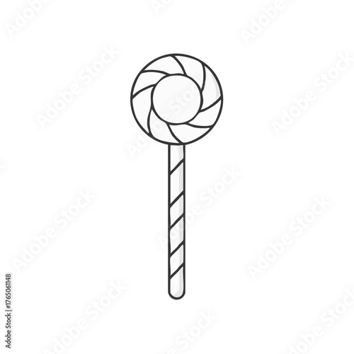 Simple Swirl Lollipop Icon Outline Vector Sweet Treat
