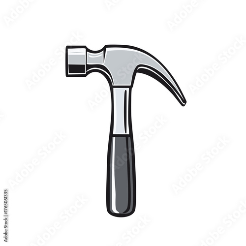 Claw Hammer Tool Isolated on White Background for Construction and Repair