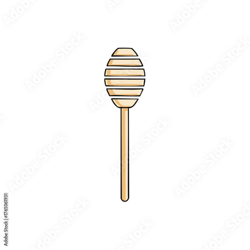 Honey dipper illustration wooden utensil graphic design element