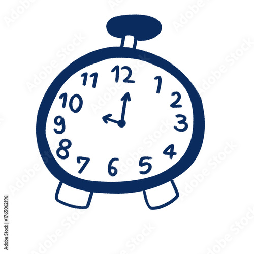 retro alarm clock. blue alarm clock. alarm. clock. blue ink. doodle. blue. drawing.