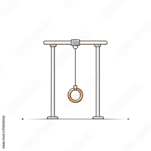 Gymnastic Rings Suspended from Parallel Bars Equipment