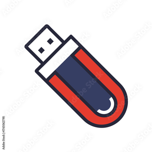 USB Flash Drive Icon Vector Illustration for Data Storage and Technology