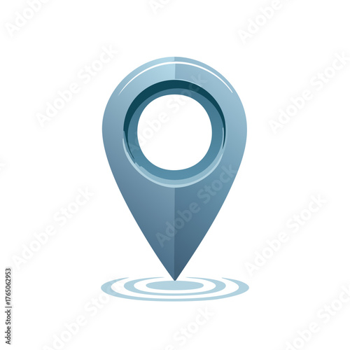 Blue Location Marker Position Pin Pointer Icon with Destination Ripple Effect