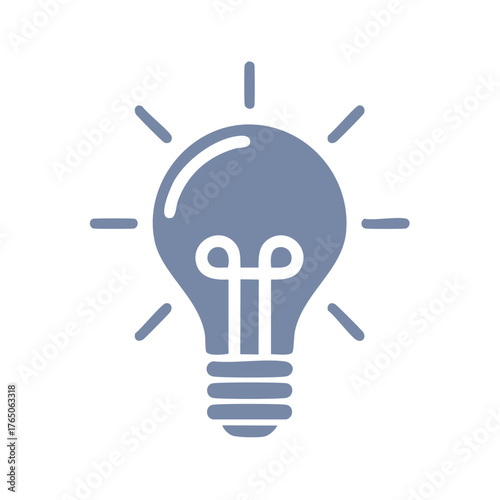 Stylized lightbulb icon generating bright ideas and creative solutions concept graphic design element