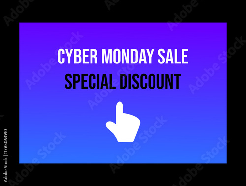 Minimalist Cyber ​​Monday banner with a cursor and the inscription "Cyber ​​Monday Sale. Special Discount"