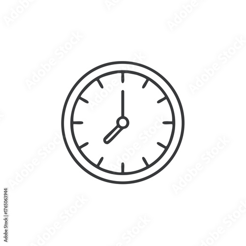 Minimalist Line Art Clock Icon Representing Time Management and Schedule