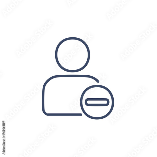 User Removal Icon: Silhouette of Person with Delete Symbol Represents Profile or Account Deletion