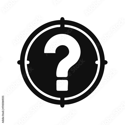 Question Mark Inside a Target Symbol Representing Uncertainty and Focus