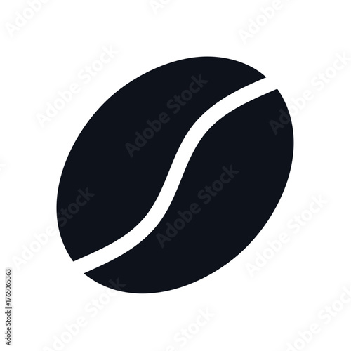 Coffee Bean Illustration Dark Oval Shape with Light Accent Good Aroma Brew Beverage