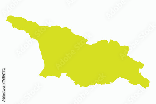 Vector graphic artwork suitable for print and web containing flat detailed map of GEORGIA