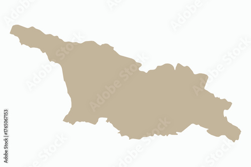 Vector graphic artwork suitable for print and web containing flat detailed map of GEORGIA