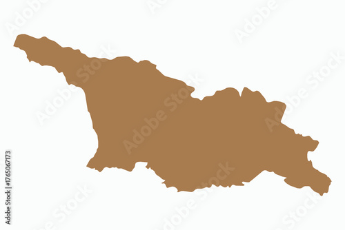 Vector graphic artwork suitable for print and web containing flat detailed map of GEORGIA