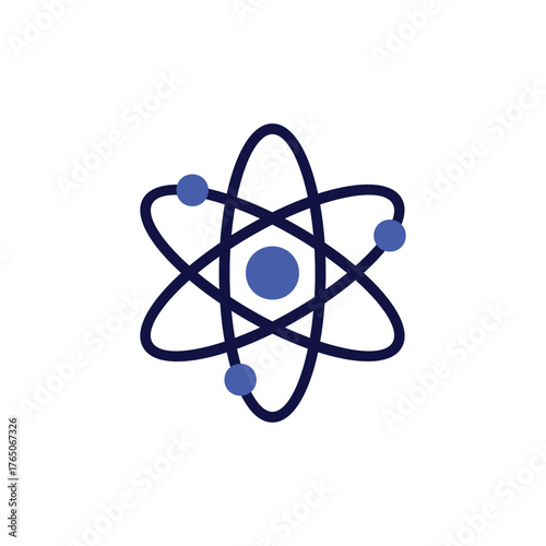 Atom symbol icon isolated on white background science illustration vector design