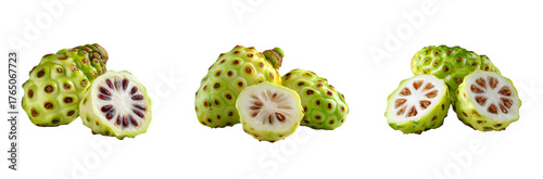 Fresh Noni Fruit (Morinda citrifolia) isolated on a transparent background