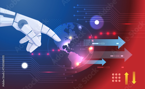 Robotic Hand - Enable Growth and Innovation - Global Impact of Automation  - Banner - Illustration