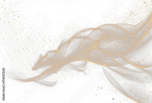 Abstract golden smoke flow illustration