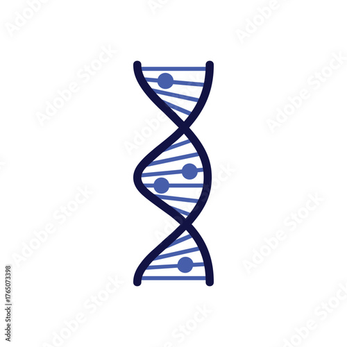 3D DNA strand illustration on white background for science and genetics