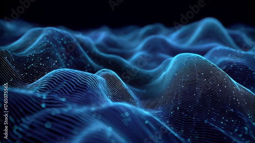 Explore a stunning digital landscape with flowing blue lines and sparkling lights, perfect for modern technology and futuristic designs that resonate deeply