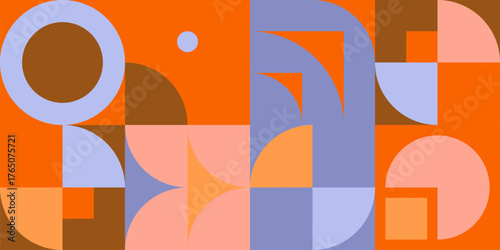 Trendy Colorful Geometric Pattern In 80s-90s Styles.