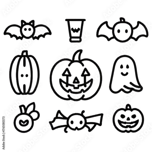 set of halloween icon elements illustrations