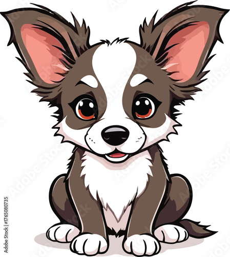 Cute cartoon a illustrator vector Papillon