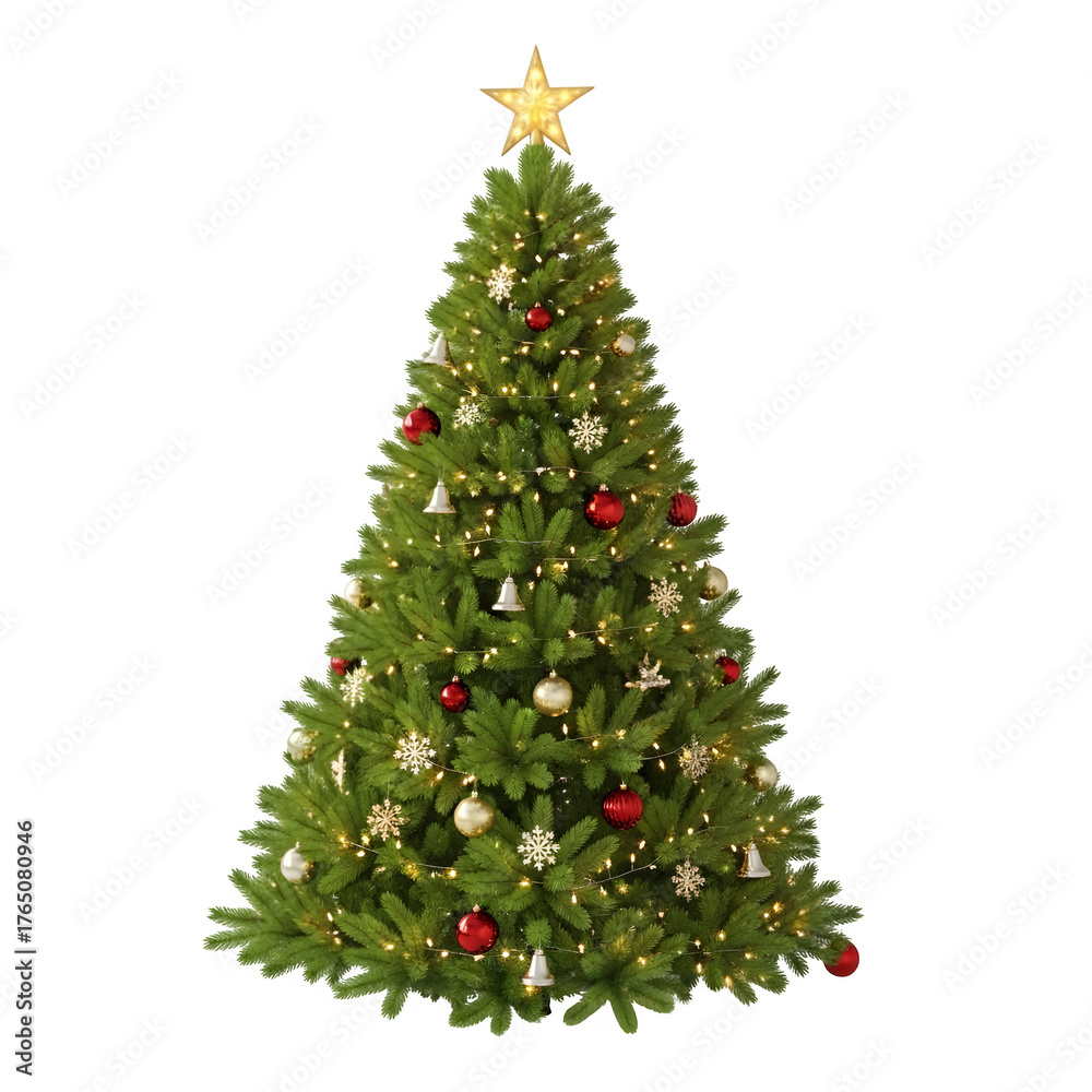 Fototapeta premium Christmas tree isolated on a transparent or white background. PNG