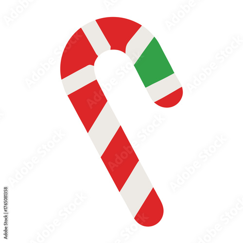 Flat Color Candy Cane Logo Festive Holiday Symbol