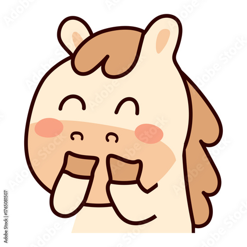 Joyful cartoon horse character