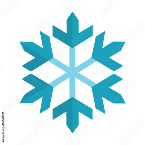 Flat Design Snowflake Logo Clean Winter Holiday Symbol