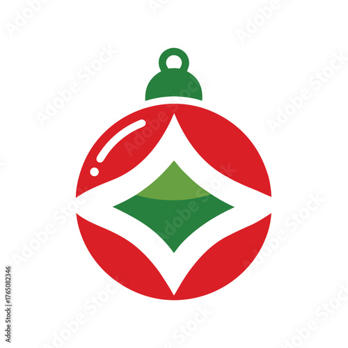 Modern Flat Christmas Ornament Logo Design Vector