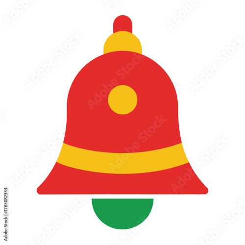 Modern Christmas Bell Icon Flat Design Logo Style