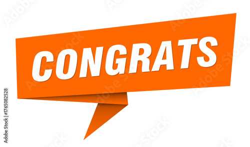congrats banner. congrats speech bubble, label, sticker, sign template
