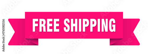 free shipping ribbon isolated on transparent background. free shipping ribbon