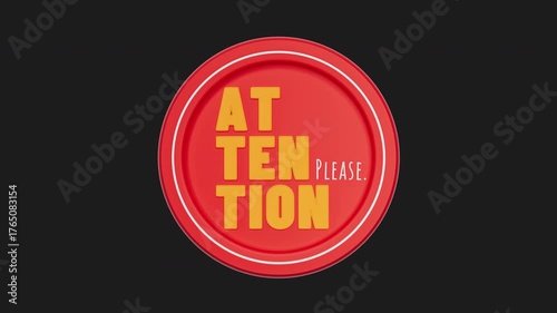 Red Attention Warning Sign Badge