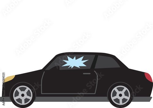 Car Thief Burglar Car Glass Broken, Smashed Car Window icon.